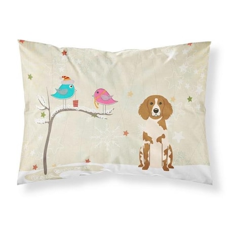 Carolines Treasures Carolines Treasures BB2544PILLOWCASE Christmas Presents Between Friends Brittany Spaniel Fabric Standard Pillowcase; 20.5 x 0.25 x 30 in. BB2544PILLOWCASE